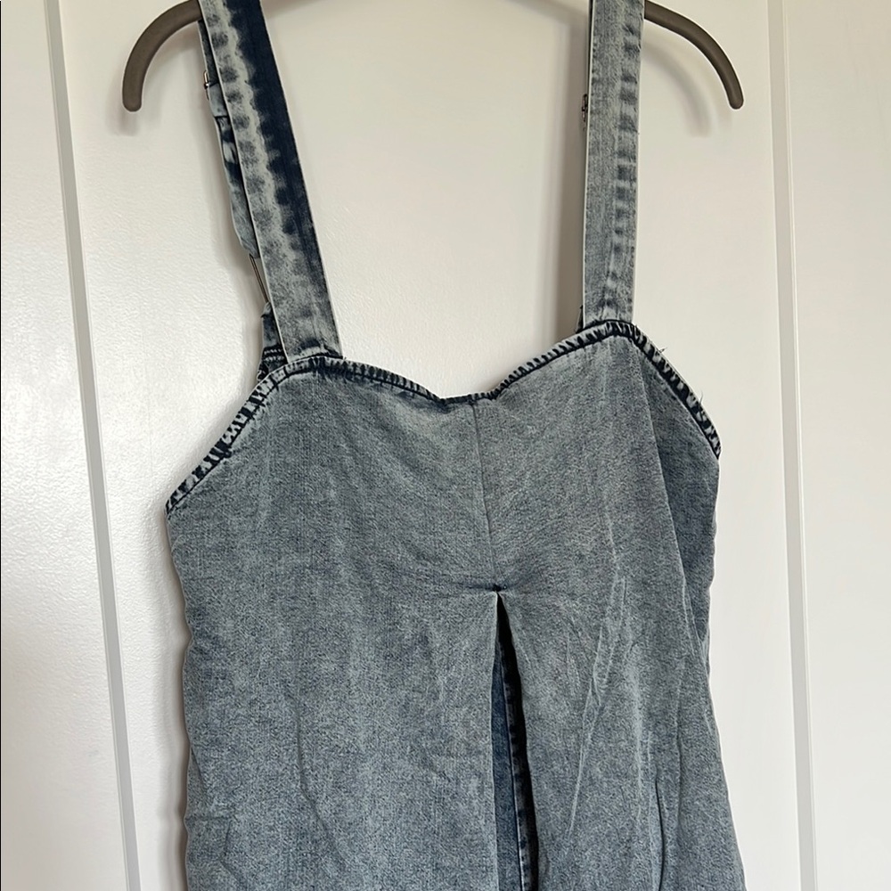 Oli & Hali Blue Washed Tencel Wide Leg Jumpsuit XL